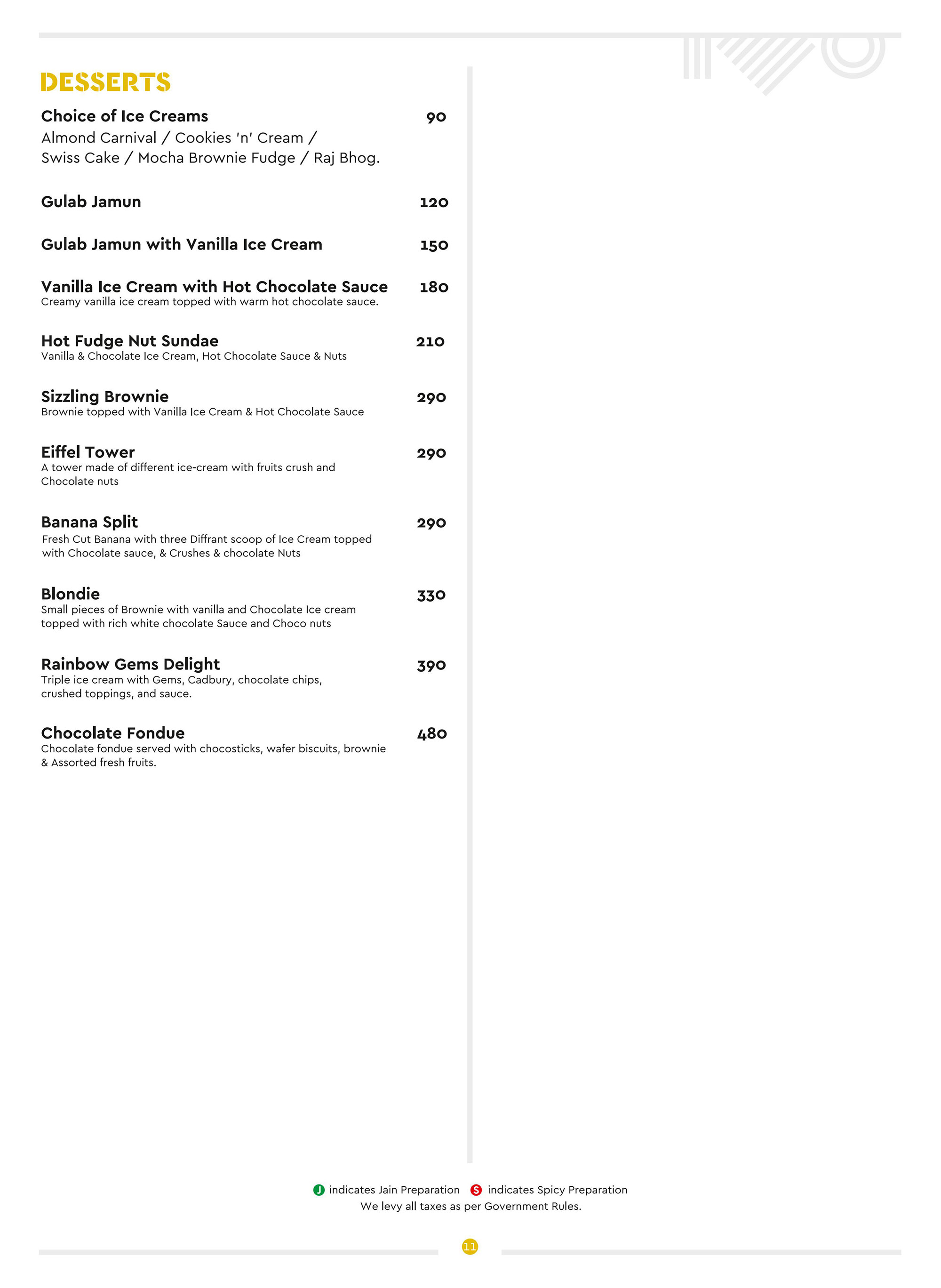 3Seventy Kitchen Regular Menu