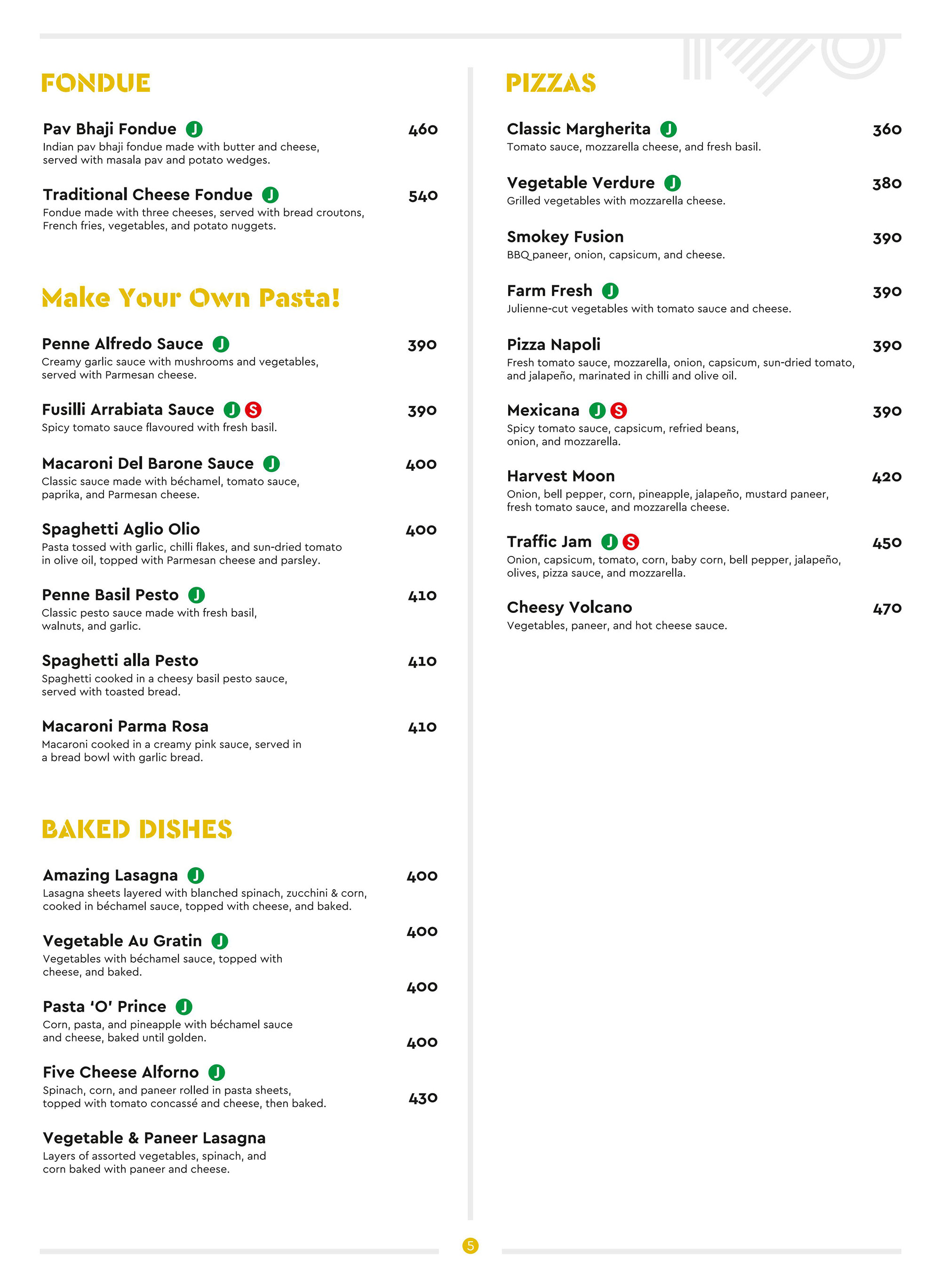 3Seventy Kitchen Regular Menu