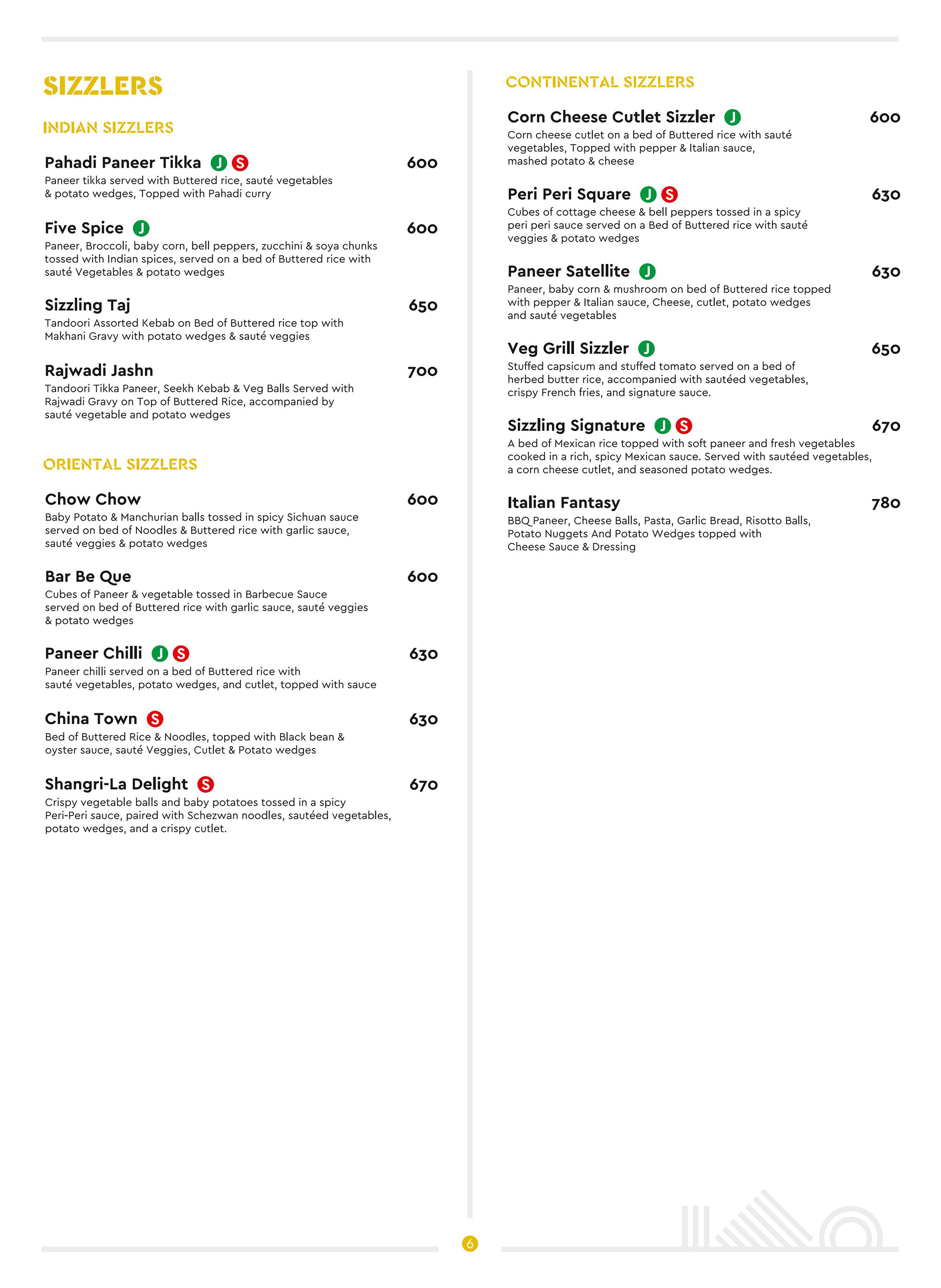 3Seventy Kitchen Regular Menu