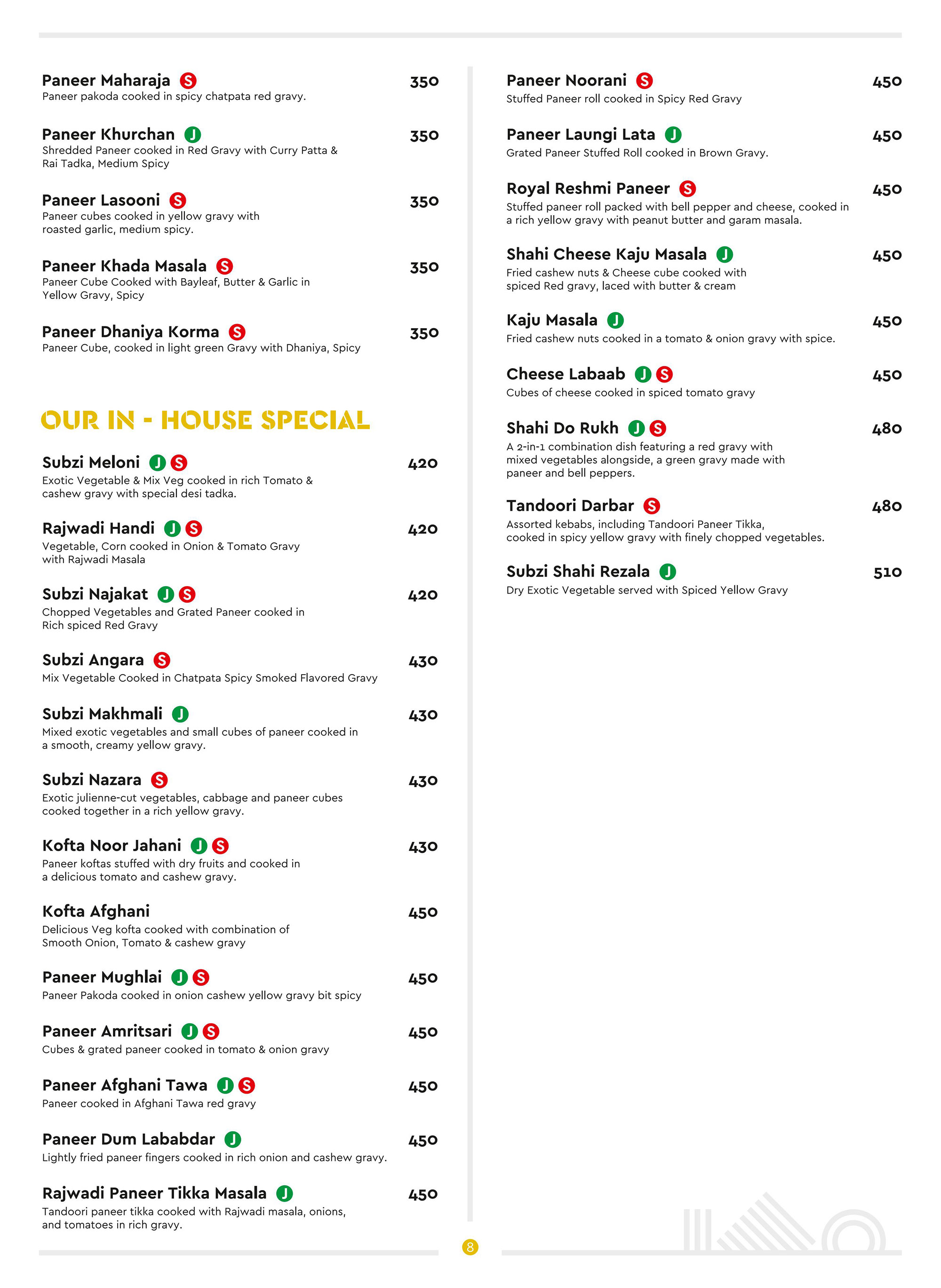 3Seventy Kitchen Regular Menu