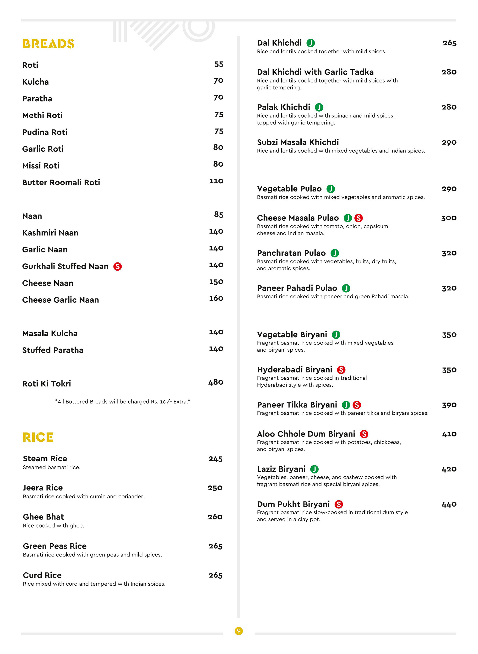3Seventy Kitchen Regular Menu