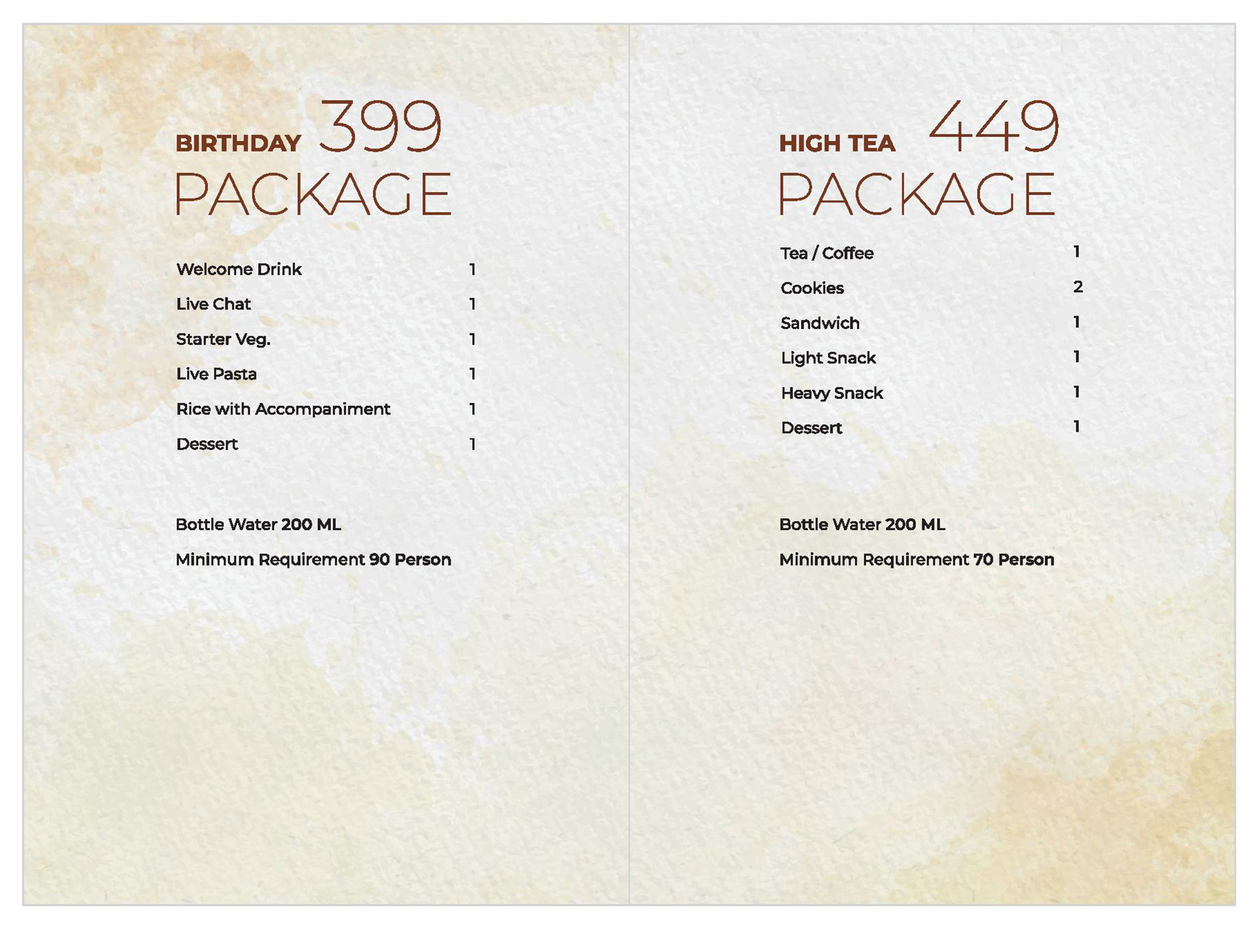 3Seventy Kitchen Party Menu